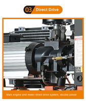 Compresseur d'air à vis multifonctionnel personnalisé 2-en-1 monophasé/triphasé 2,2KW-7,5KW avec pompe et moteur, capacité 90L/120L, refroidissement par air