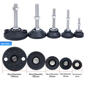 Nilon Meratakan Kaki Screwfix Stainless Steel Meratakan Kaki M20 Kaki Disesuaikan untuk Furnitur Screwfix dengan Basis Dia 60Mm