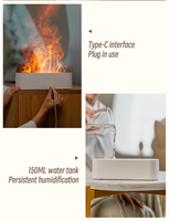 Diffuseur d'arômes d'huiles essentielles pour cheminée, humidificateur d'air ultrasonique portable, capacité de 150 ml, éclairage LED 7 couleurs pour la maison et le bureau