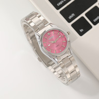 Montre élégante décontractée pour femme avec bracelet en acier argenté et diamants incrustés, 36 mm, nouvelle montre simple à quartz rose