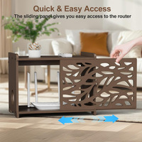 Boîte de rangement en bois multi-niveaux pour routeur, étagère de bureau pour décodeur, organisateur de câbles optiques pour salon/bureau