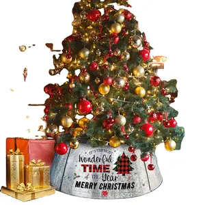 Weihnachts baum halsband, Faux Galvani zed Tree Collar Bauernhaus Metall Baum Ring Weihnachts dekoration Silber (74,5 Zoll Base Diamet