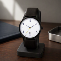 Lässige Business-Herren-Quarzarmbanduhr Multifunktionales Uhrwerk Edelstahlgehäuse Echtlederarmband