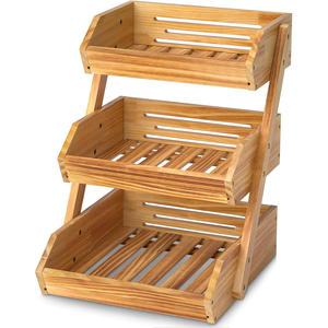 2 <span class=keywords><strong>Tier</strong></span> akasya ahşap meyve sepeti özel doğal bambu gıda raf mutfak depolama raf tutucu sebze aperatifler baharat için - Product Image 5