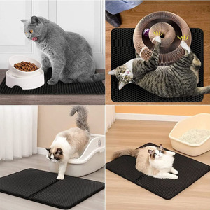 Tapis de litière pour chat Hovicaed <span class=keywords><strong>double</strong></span> couche, anti-éclaboussures, en EVA, facile à nettoyer, lavable, couleur personnalisable, pour litière de chat - Product Image 3