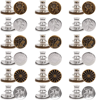 Boutons de rechange en laiton plaqué sur mesure de 17 mm pour jeans, sans couture, à fixation instantanée, avec broches détachables