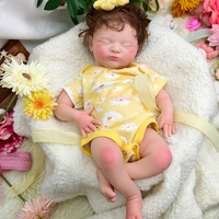 20 Zoll Vollsilikon-Babypuppe Mädchen Handgefertigte Kurze Lockige Haare Neugeborenen-Größe Schlafende Puppe 3D-Haut Hochwertige Geschenke