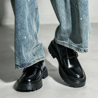 Chaussures en PU pour hommes 2026 à semelle épaisse, rehaussantes, style britannique, pour marié, décontractées et habillées, à enfiler