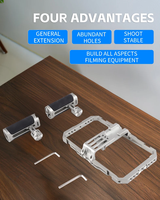 Stabilisateur métallique de poche pour téléphone portable Support de photographie Microphone étendu Stabilisateur de cage de lapin pour téléphone portable