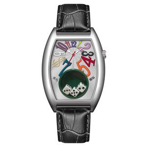 Men's niche fashion watch - non-waterproof gambling table-style humorous wine barrel <b>dice</b> men's watch - Product Image 3