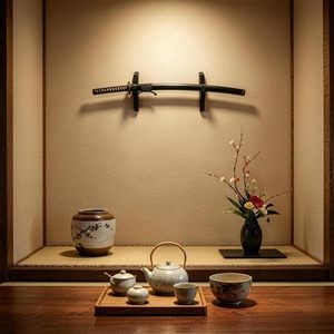 Support <span class=keywords><strong>mural</strong></span> rembourré réglable pour <span class=keywords><strong>katana</strong></span>, épée de samouraï, tanto, rapier, sabre laser et cosplay - Product Image 3