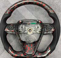 Volante de Fibra de Carbono Forjado Personalizado con Cuero Perforado para Toyota Camry RAV4 Highlander, Repuesto y Mejora para Automóvil