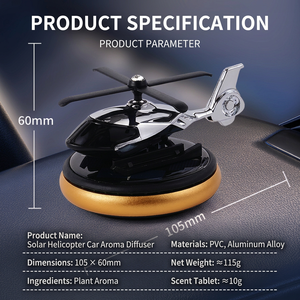 Diffuseur de parfum moderne pour tableau de bord de voiture, en forme d'hélicoptère, à fixation sur grille d'aération, à évaporation naturelle, en plastique - Product Image 6