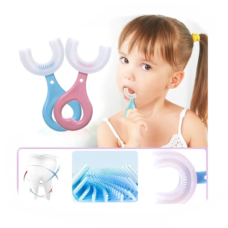 Hot Selling Children 360 Degree U-shaped Child Toothbrush Teethers Soft Silicone Baby Brush Kids Teeth Oral Care Cleaning