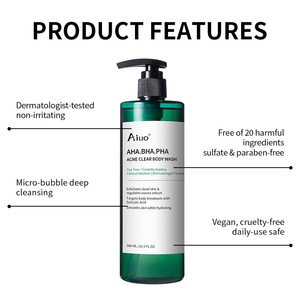 Gel Douche Corporel <span class=keywords><strong>AHA</strong></span> <span class=keywords><strong>BHA</strong></span> PHA Marque Blanche Nourrissant Anti-Âge Arbre à Thé Centella Anti-Acné Naturel aux Herbes - Product Image 4