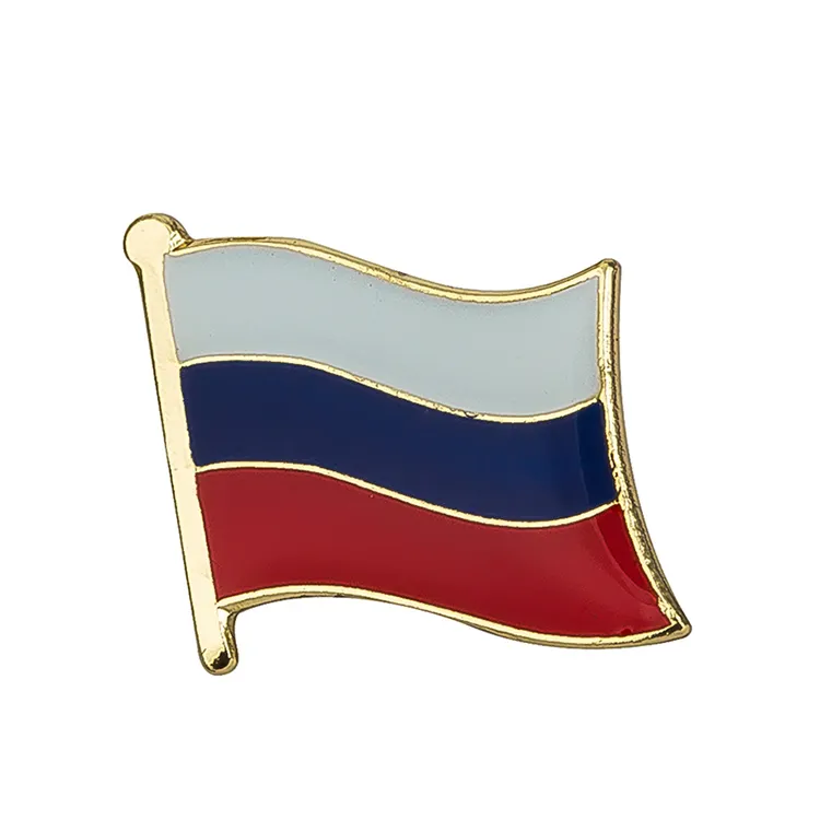 Rusia Pin Bendera Ukraina Emas Lencana Bendera Warna-warni Tiga Bar Pin Seragam Kerah Pin Dasi Kancing