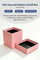 Kotak Hadiah Lilin Aroma Kosmetik Pink dengan Tutup dan Alas Anti Gores, Kotak Kemasan Hadiah, Kotak Penyimpanan Perhiasan