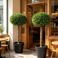 Arbre topiaire artificiel à boule unique en pot, plante de verdure en faux buis pour l'aménagement paysager extérieur et intérieur, jardin, villa, hall d'hôtel