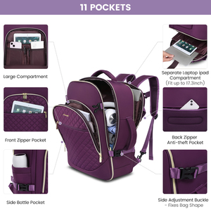 2025 LOVEVOOK Trending 30L Travel Pack 17in Laptop Bag <strong>Flight</strong> Approved <strong>Carryon</strong> with 3 Packing Cubes for Women Men Business Work - Product Image 4
