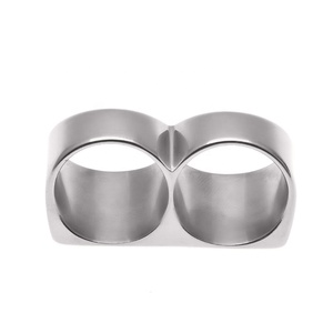 Anillo <span class=keywords><strong>Doble</strong></span> de Acero Inoxidable 316L para Hombre, Chapado en Oro de 18K, Anillo Hip Hop de Alta Calidad para Hombre - Product Image 5