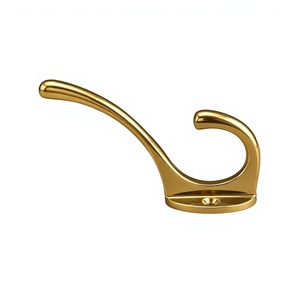 Gold Finish Brass <b>Bathroom</b> <b>Hook</b> Luxury Modern Home Interior Accessories Customizable Designs Metal Coat <b>Hook</b> Single piece - Product Image 1