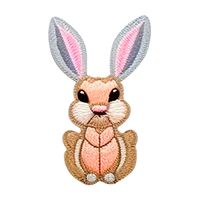 Patch Lapin de Pâques Broderie 3D Badge Animal Mignon Appliqué en Feutre Thermocollant pour Vêtements d'Enfants Chapeaux Sacs Bricolage Cadeau Artisanat
