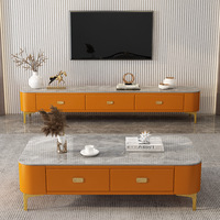 Table basse moderne minimaliste écologique avec plateau en verre et rangement, structure en bois, meubles de salon