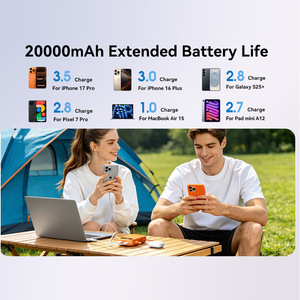 พาวเวอร์แบงค์พกพา 20000mAh 45W ชาร์จเร็ว พร้อมสายในตัว ชนิด Type C รองรับการชาร์จเข้าและออก ช่องเสียบอเนกประสงค์ - Product Image 2