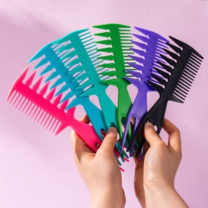 Pettine da Barbiere 3-in-1 per Uomo, Pettine a Forchetta per Capelli, Pettine a Denti Larghi in Plastica Colorata di Alta Qualità, Personalizzabile con Logo - Product Image 2