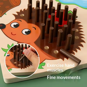 EDULAND OEM ODM Jouet Montessori en bois pour l'éducation précoce : Épingle de comptage hérisson pour l'<span class=keywords><strong>intégration</strong></span> sensorielle et l'apprentissage des <span class=keywords><strong>mathématiques</strong></span> pour enfants - Product Image 4