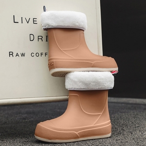 Mode chaud coton imperméable bottes de <span class=keywords><strong>pluie</strong></span> pour femmes Style coréen Simple décontracté antidérapant confortable chaussures d'eau - Product Image 5