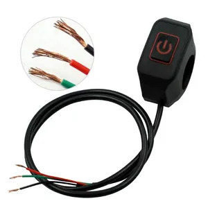22mm 7/8'' Motorcycle Handlebar Switch Momentary Button For Electric Star Kill Waterproof Control Switch Button with LED light