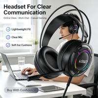 Casque de jeu dynamique filaire en métal OEM ODM avec micro USB Type-C à faible latence pour PC et mobile