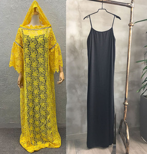 Robe longue traditionnelle africaine pour femmes, manches longues, été, <span class=keywords><strong>mariage</strong></span>, fête, dentelle brodée, <span class=keywords><strong>tenue</strong></span> musulmane Abaya - Product Image 5