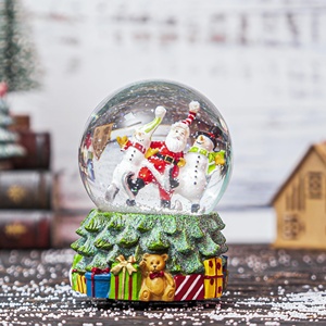 Décorations de Noël créatives en résine, base en résine, Père Noël, bonhomme de neige, globe à neige en verre peint à la main, décorations de fête pour la maison - Product Image 4
