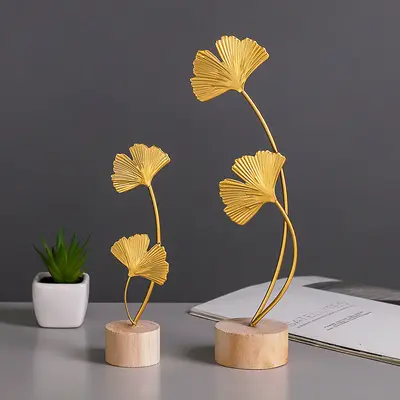 Luxuriöse goldene Ginkgo biloba Blätter Wohnkultur Handwerk Dekoration