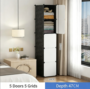 DIY Modularer Kunststoff-Kleiderschrank Große Kapazität Schlafzimmer-Aufbewahrungsschrank Einfache Montage Kleiderorganizer - Product Image 4