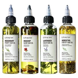 Huile Capillaire Naturelle à Base de Plantes pour Soin du Cuir Chevelu, Nourrissante, à la Biotine, pour la Croissance des Cheveux, à la Lavande, à l'Herbe de Cheval, à la Rose Musquée et au Romarin, Marque Privée - Product Image 1