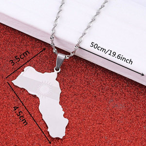 Collar con Colgante de Moda de Lujo al por Mayor, Collar con Mapa de Kurdistán de Acero Inoxidable 316L para Mujer - Product Image 3
