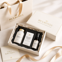 Boîtes cadeaux personnalisées en gros, emballage pour produits de santé, boîte avec gaufrage, laminage mat, doublure en éponge, logo personnalisé