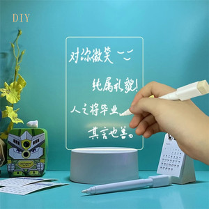 Erasable Writing Message Board Blank <strong>Memo</strong> With Calendar USB Acrylic Kids Led Night Light With Pen - Product Image 1