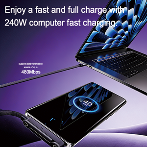 <span class=keywords><strong>2026</strong></span>年新型 240W 5A ナイロン編み込みケーブル スマホホルダー付き データ転送 480Mbps 2-in-1 急速充電ケーブル スマホ17ゲーマー向け - Product Image 4