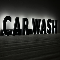 Enseigne de lavage de voiture Lettres de canal personnalisées Enseigne publicitaire extérieure 3D Logo LED Enseigne de magasin Enseigne lumineuse pour commerce de détail