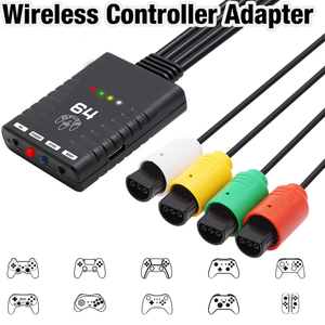 Bộ điều khiển không dây Adapter kết nối cho <span class=keywords><strong>Nintendo</strong></span> <span class=keywords><strong>64</strong></span> cho N64 Gamepad điều khiển Adapter 4 trong 1 chuyển đổi - Product Image 4