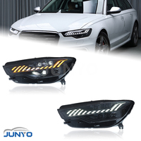 Systèmes d'éclairage automobile Junyo, phares à LED pour Audi A6 A6L 2012-2015, mise à niveau vers des projecteurs LED de style RS, feux de jour