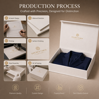 Boîte magnétique de luxe CRD pour vêtements, emballage en papier rigide avec fermeture magnétique noire et insert en mousse personnalisé