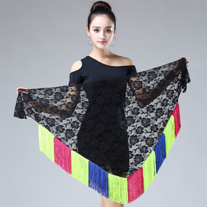 <span class=keywords><strong>Jupe</strong></span> de danse latine à franges, écharpe triangulaire, robe d'entraînement, <span class=keywords><strong>jupe</strong></span> à volants en forme d'arête de poisson pour femmes, vente chaude - Product Image 2