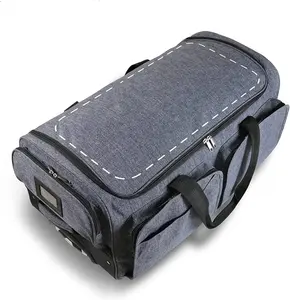 Silindir seyahat çantası ve tekerlekler ile haddeleme elbise rafı dans özel lüks dans konfeksiyon çanta kişiselleştirilmiş