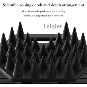 Gant de massage corporel en silicone double face 2-en-1 avec logo personnalisé, exfoliant efficace et peigne massant pour le cuir chevelu, pour la douche et le nettoyage corporel - Product Image 5