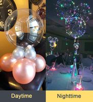 Ballons lumineux à LED brillent dans le noir Ballons à Led transparents Ballons Bobo avec guirlande lumineuse pour la décoration de fête et de festival